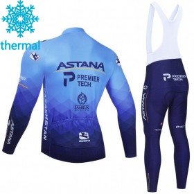 Completo Maglia ML + Pantaloncino con bretelle ML 2021 Astana-Premier Tech Winter Invernale N001